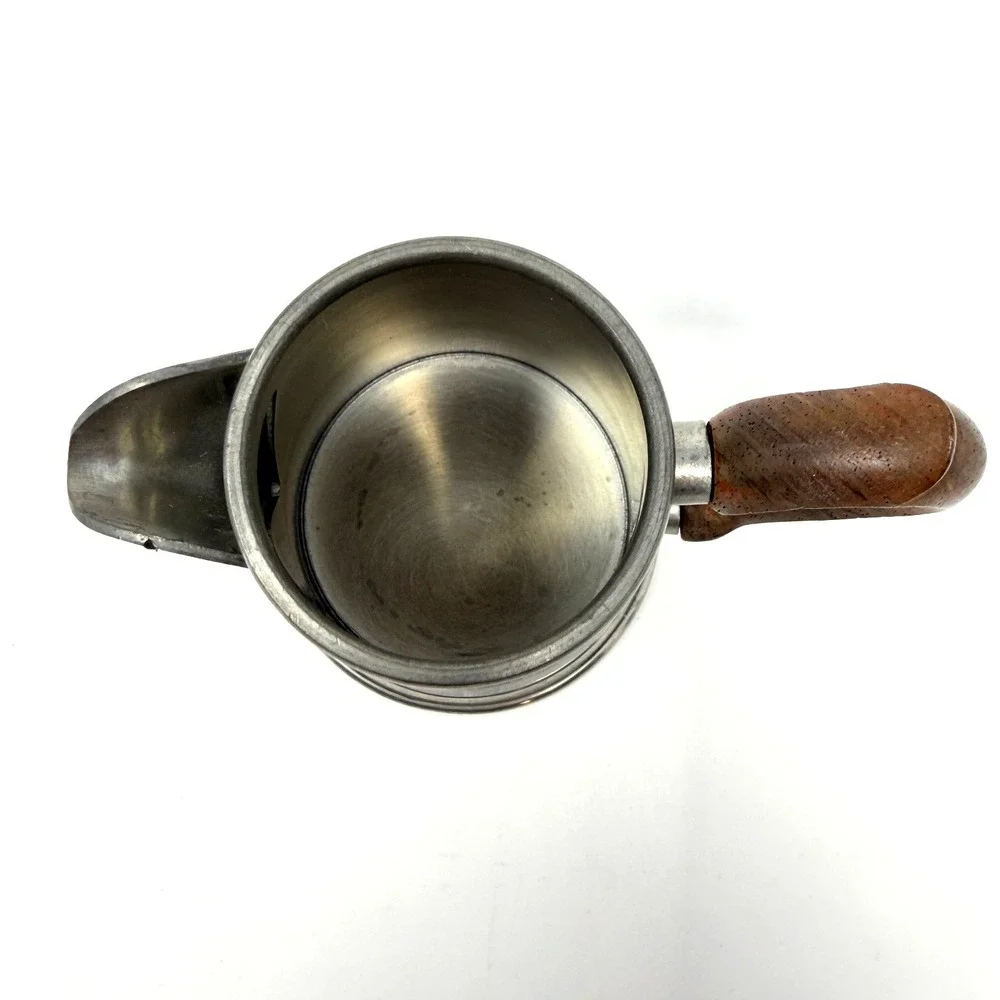 Stieff Pewter Creamer Sugar Bowl Set Wood Handle Cream Pitcher‎